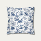 Dachshund Shorthaired Blue French Toile Pillow