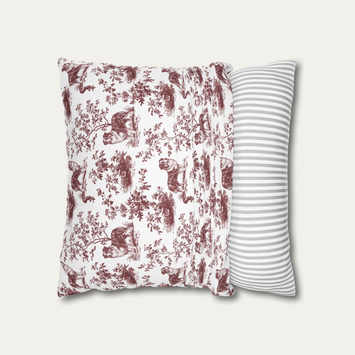 Australian Shepherd Burgundy French Toile Pillow