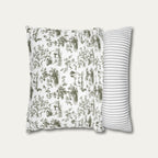 Pug Sage Green French Toile Pillow