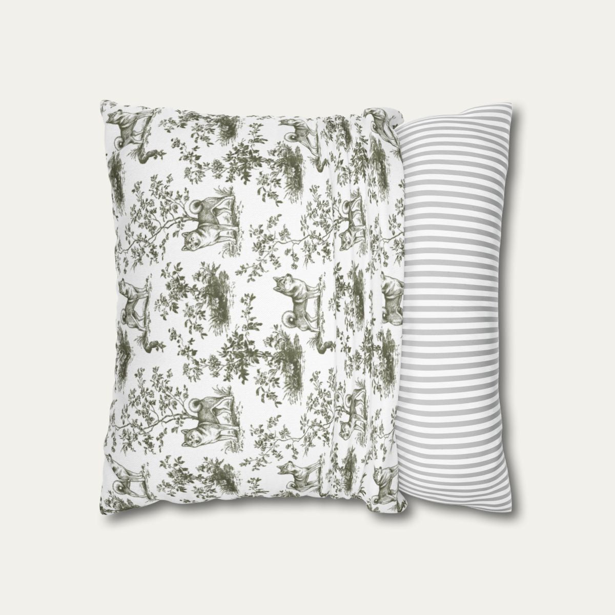 Shiba Inu Sage Green French Toile Pillow