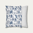 Bernedoodle Blue French Toile Pillow