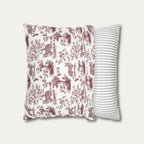 Bengal Cat Burgundy French Toile Pillow