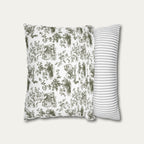 Pomeranian Sage Green French Toile Pillow