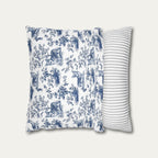 Corgi Blue French Toile Pillow