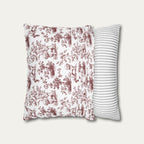 Bichon Frise Burgundy French Toile Pillow
