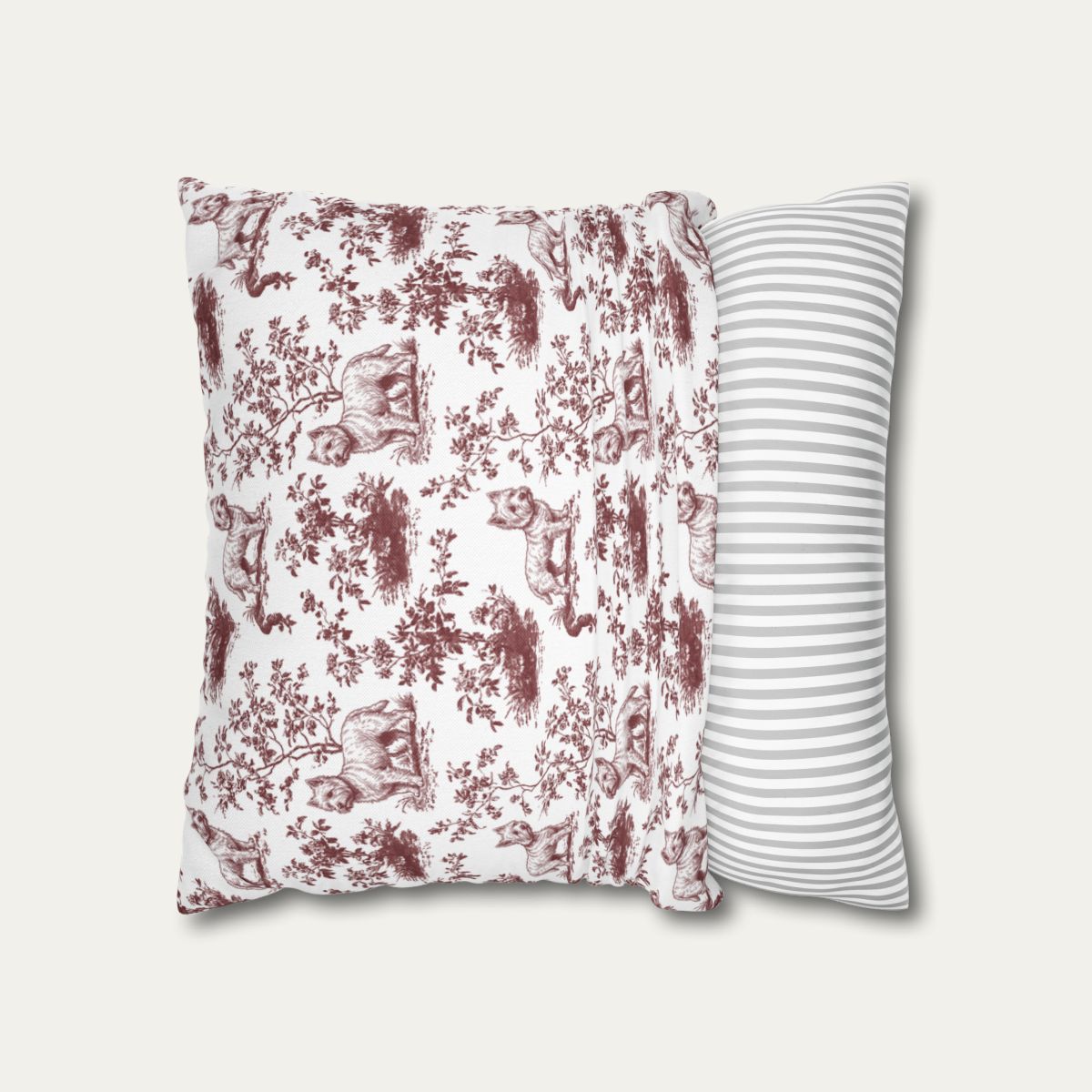 Westie Burgundy French Toile Pillow