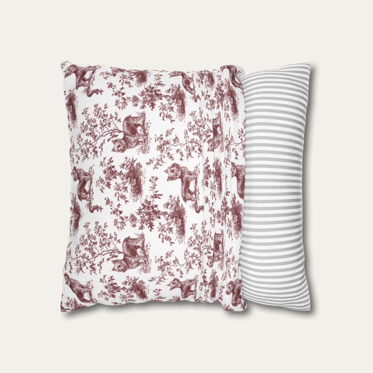 Yorkshire Terrier Burgundy French Toile Pillow