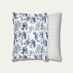 Basset Hound Blue French Toile Pillow