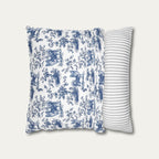 Chihuahua Longhaired Blue French Toile Pillow