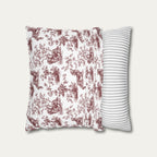 Dachshund Longhaired Burgundy French Toile Pillow