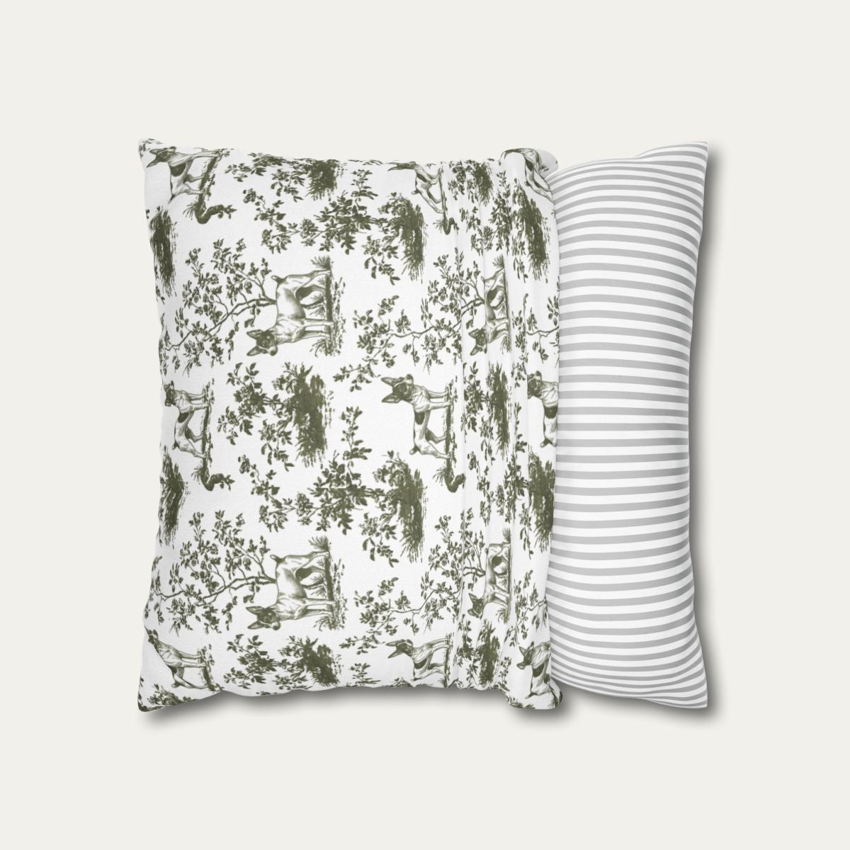 Toy Fox Terrier Sage Green French Toile Pillow