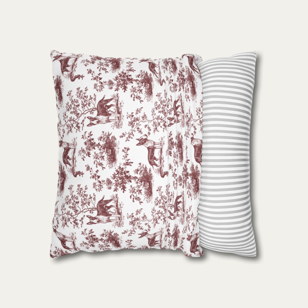 Bull Terrier Sage Green French Toile Pillow
