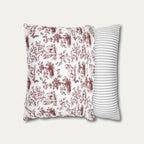 Great pyrenees Burgundy French Toile Pillow