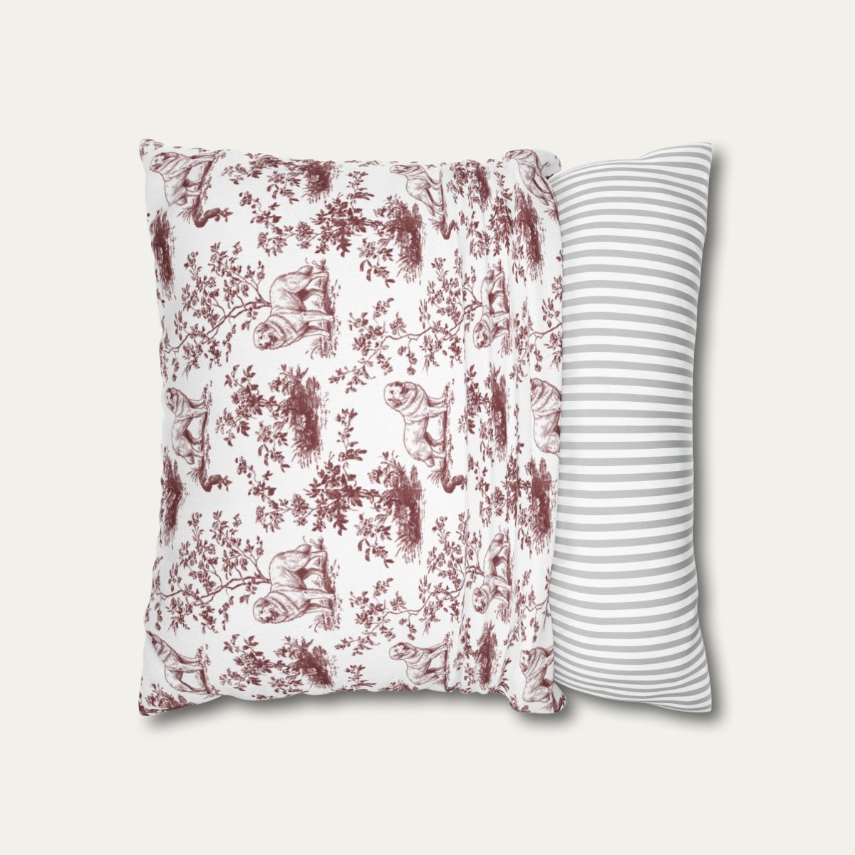 Great pyrenees Burgundy French Toile Pillow