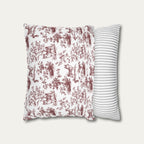 Shiba inu Burgundy French Toile Pillow