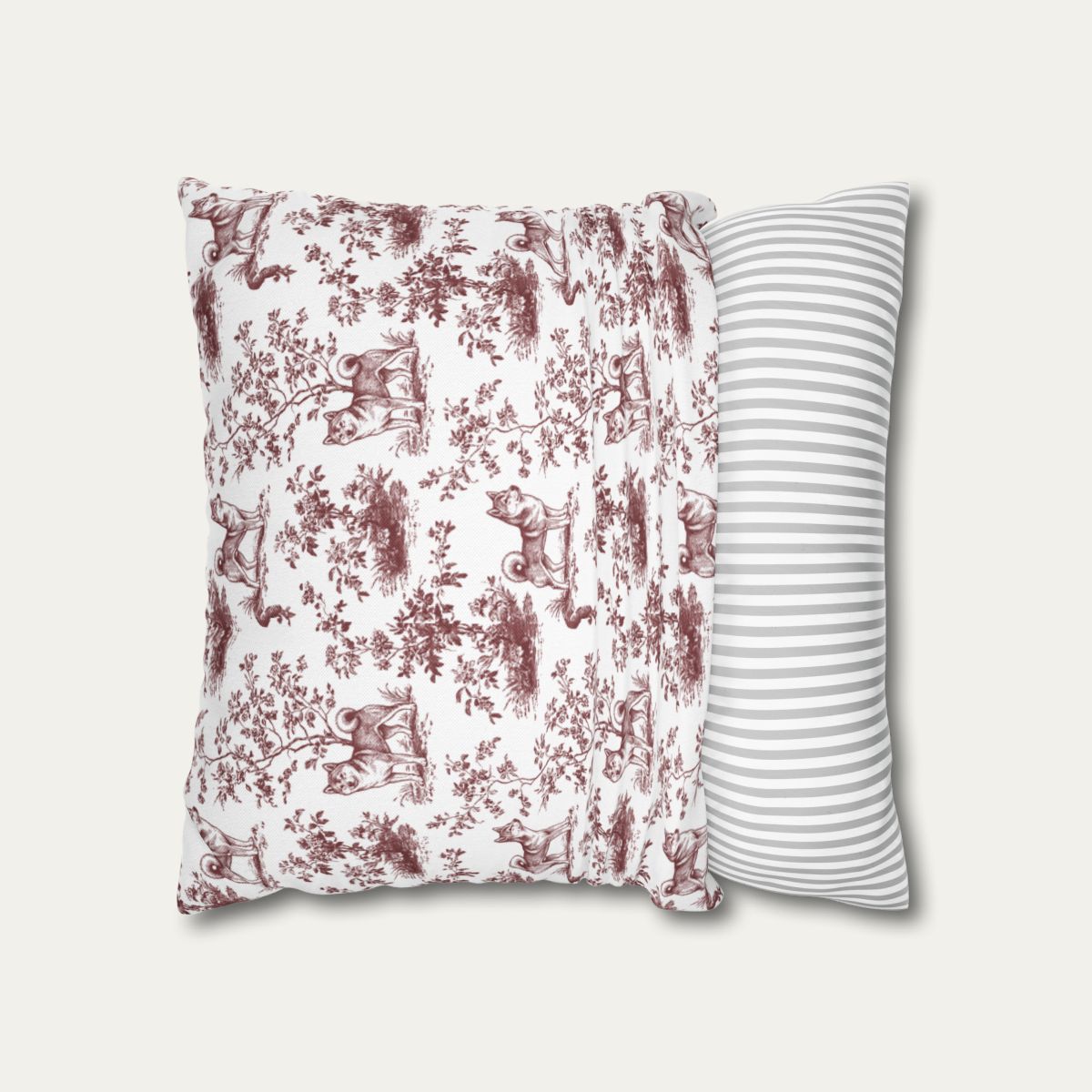 Shiba inu Burgundy French Toile Pillow