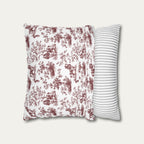 Cocker Spaniel Burgundy French Toile Pillow