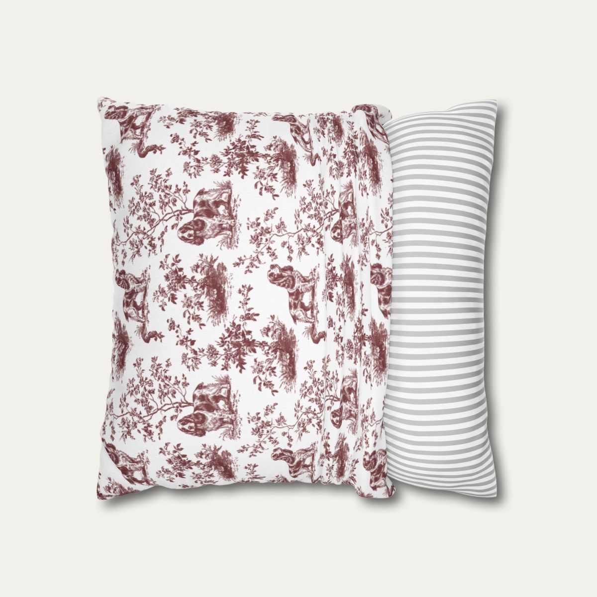 Cocker Spaniel Burgundy French Toile Pillow