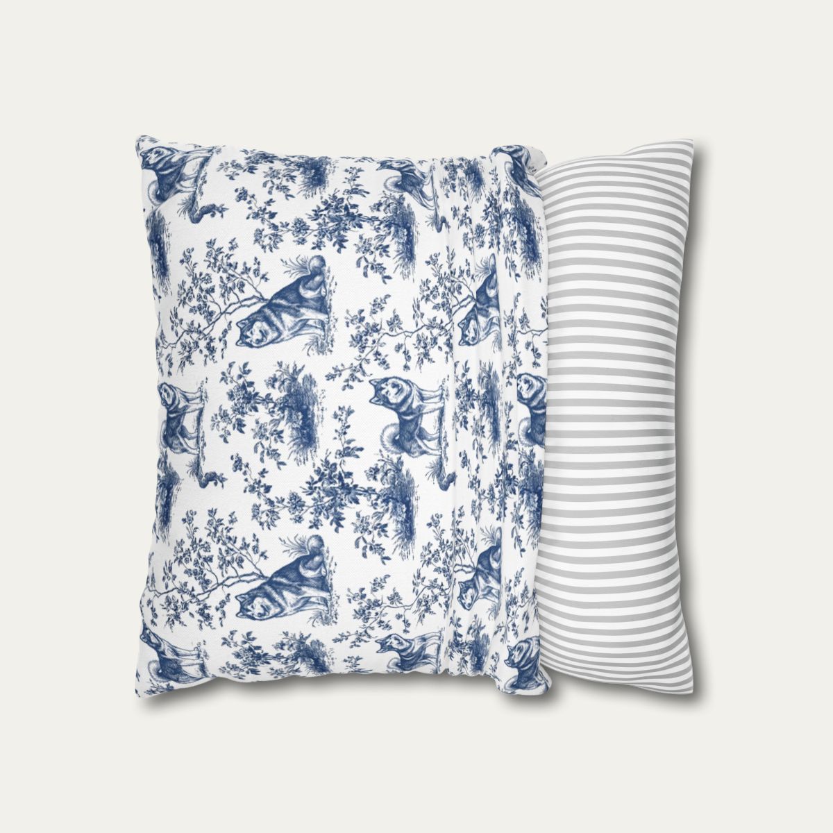 Alaskan Malamute Blue French Toile Pillow