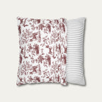 Basenji Burgundy French Toile Pillow