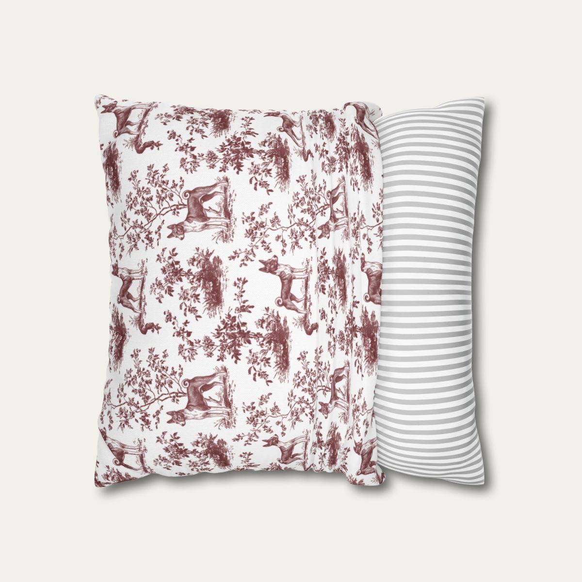 Basenji Burgundy French Toile Pillow