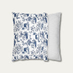Boston Terrier Blue French Toile Pillow