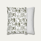Basenji Sage Green French Toile Pillow