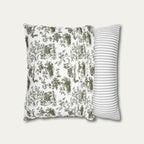 Shetland Sheepdog Sage Green French Toile Pillow