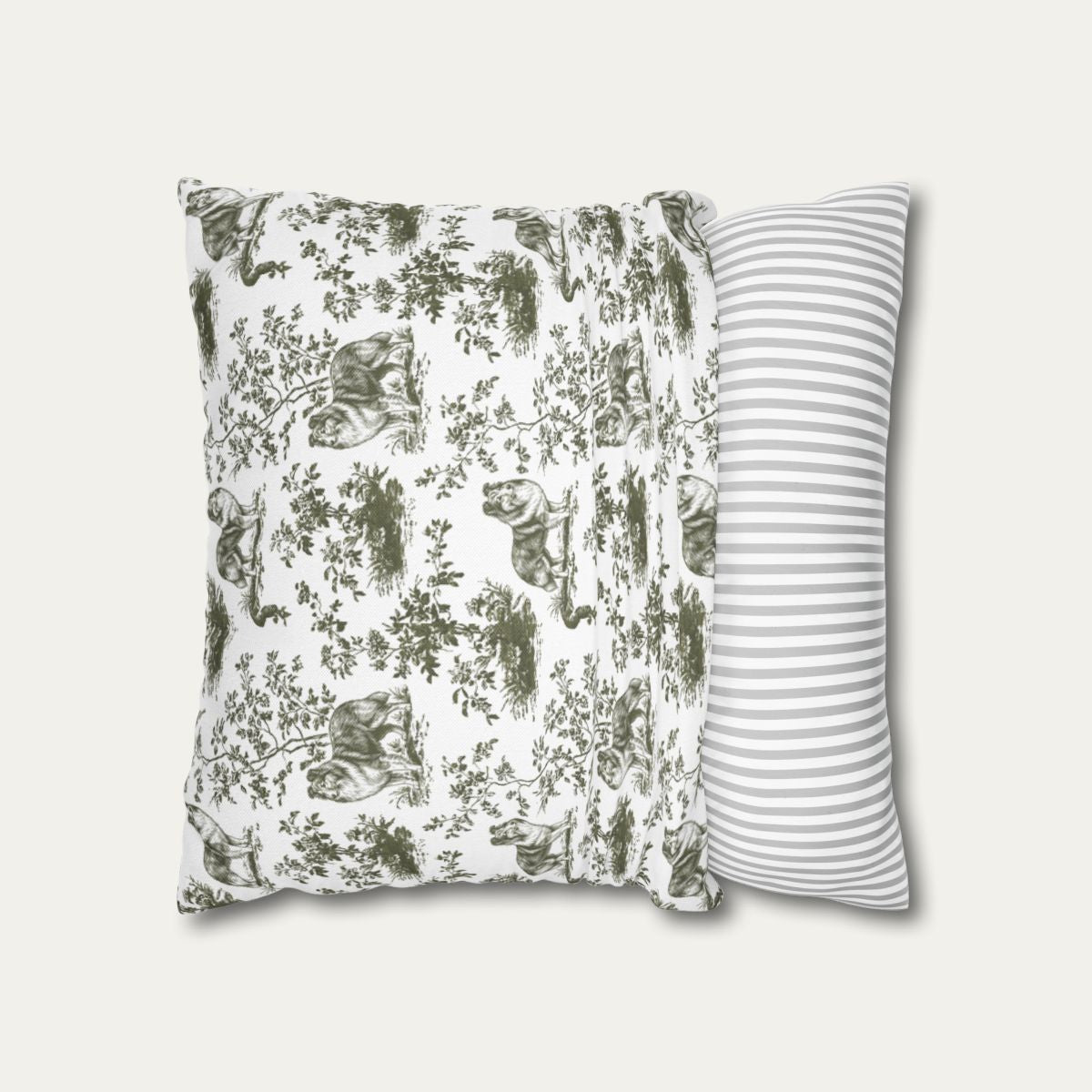 Shetland Sheepdog Sage Green French Toile Pillow