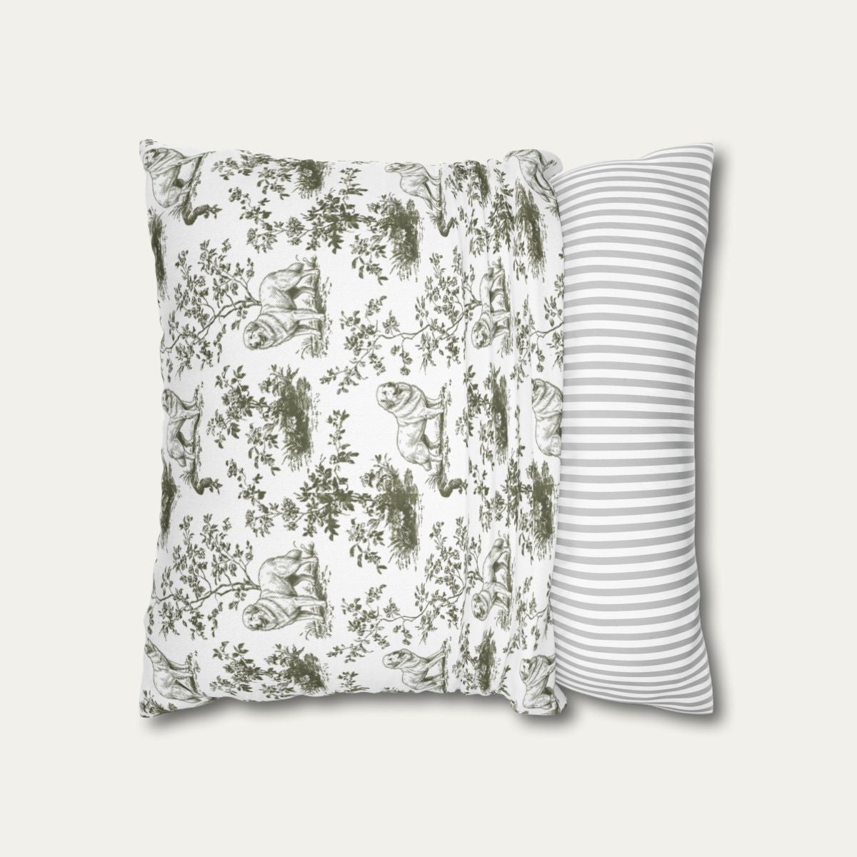 Great Pyrenees Sage Green French Toile Pillow