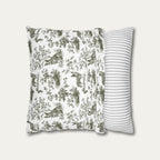 Australian Cattle Dog Sage Green French Toile Pillow