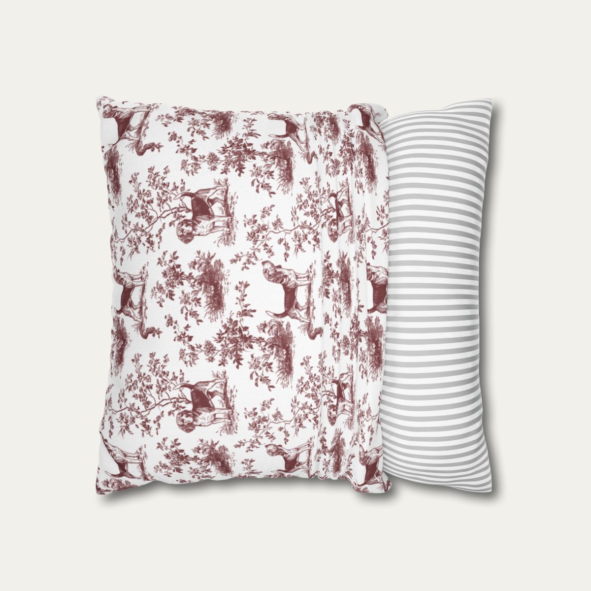 Beagle Burgundy French Toile Pillow