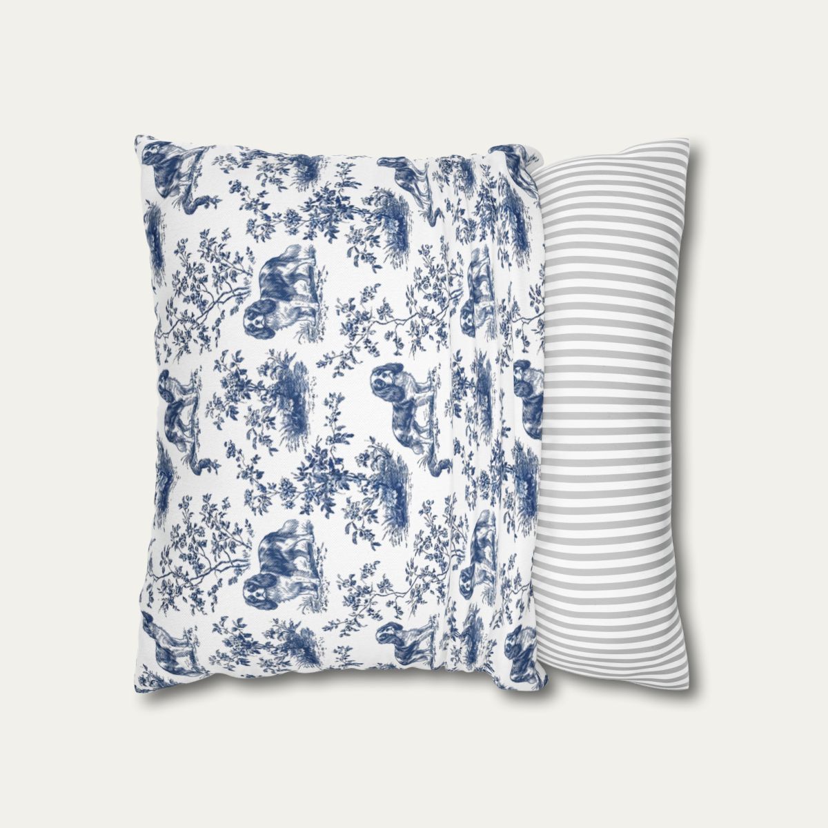 Cavalier Spaniel Blue French Toile Pillow