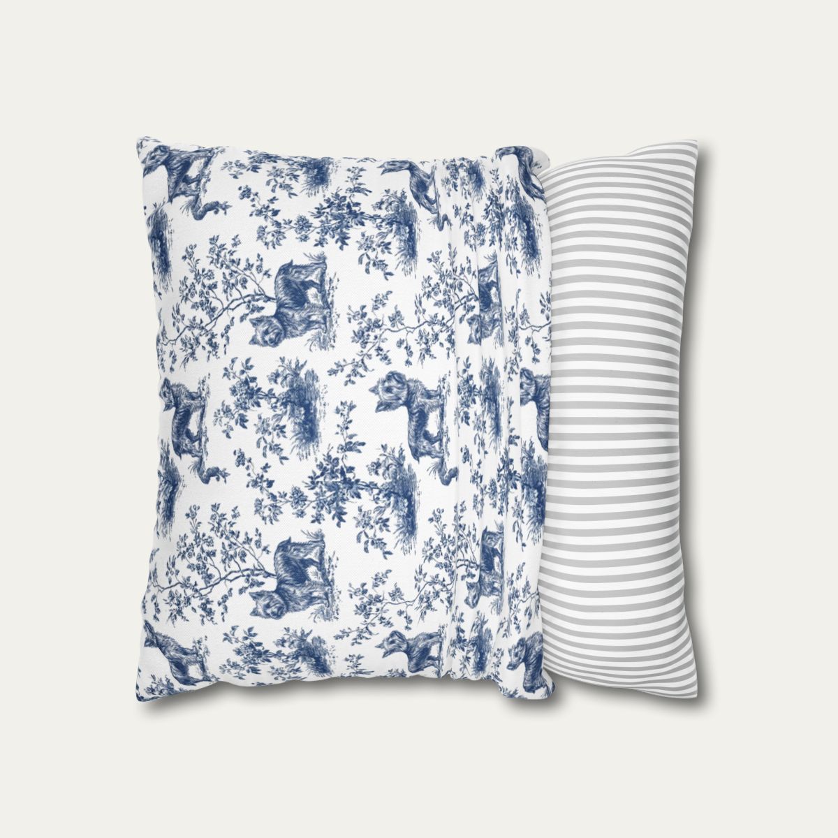 Yorkshire Terrier Blue French Toile Pillow