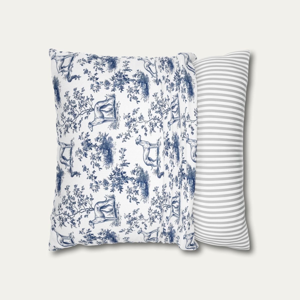 Whippet Blue French Toile Pillow