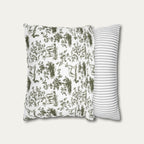 Sloughi Sage Green French Toile Pillow