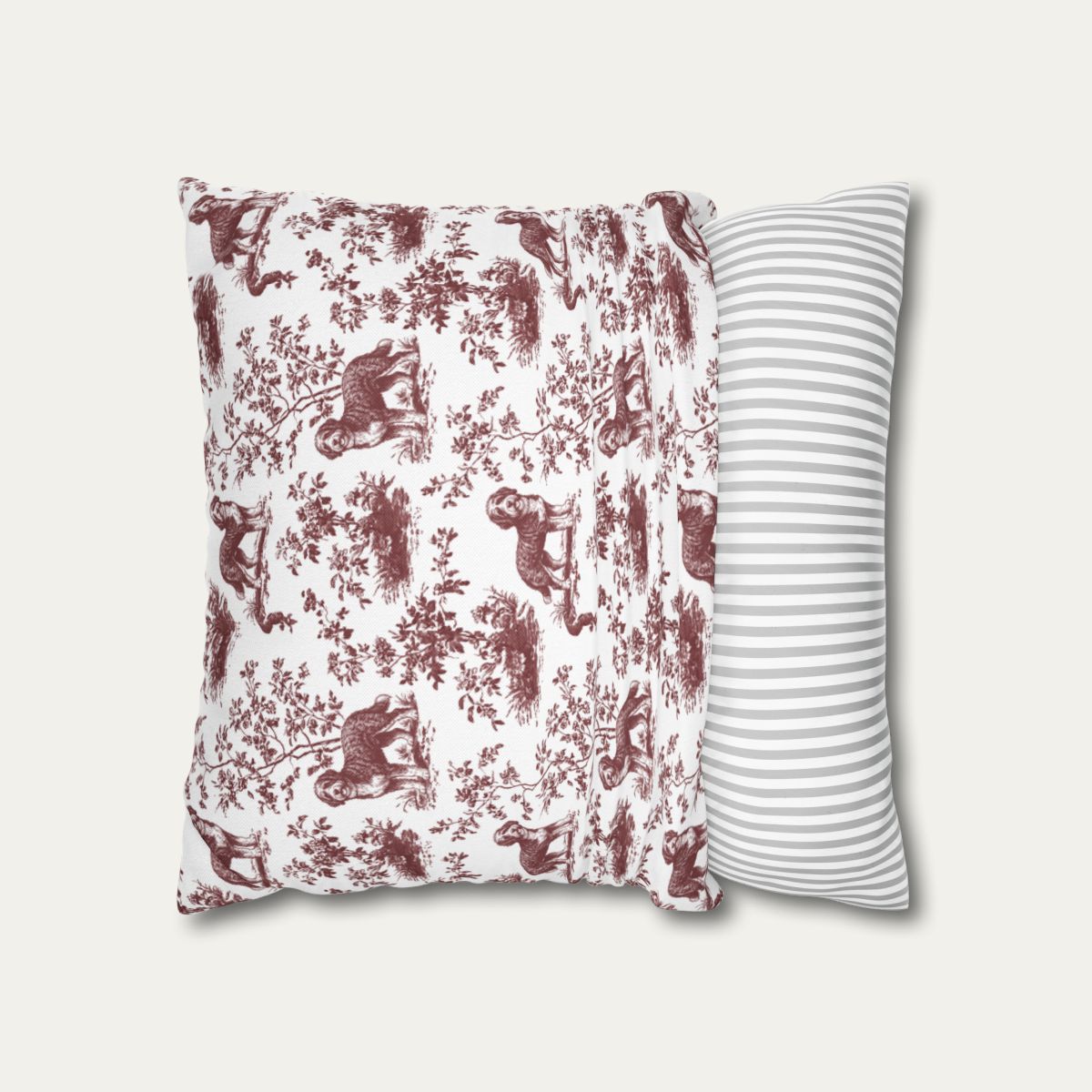 Bull Terrier Burgundy French Toile Pillow