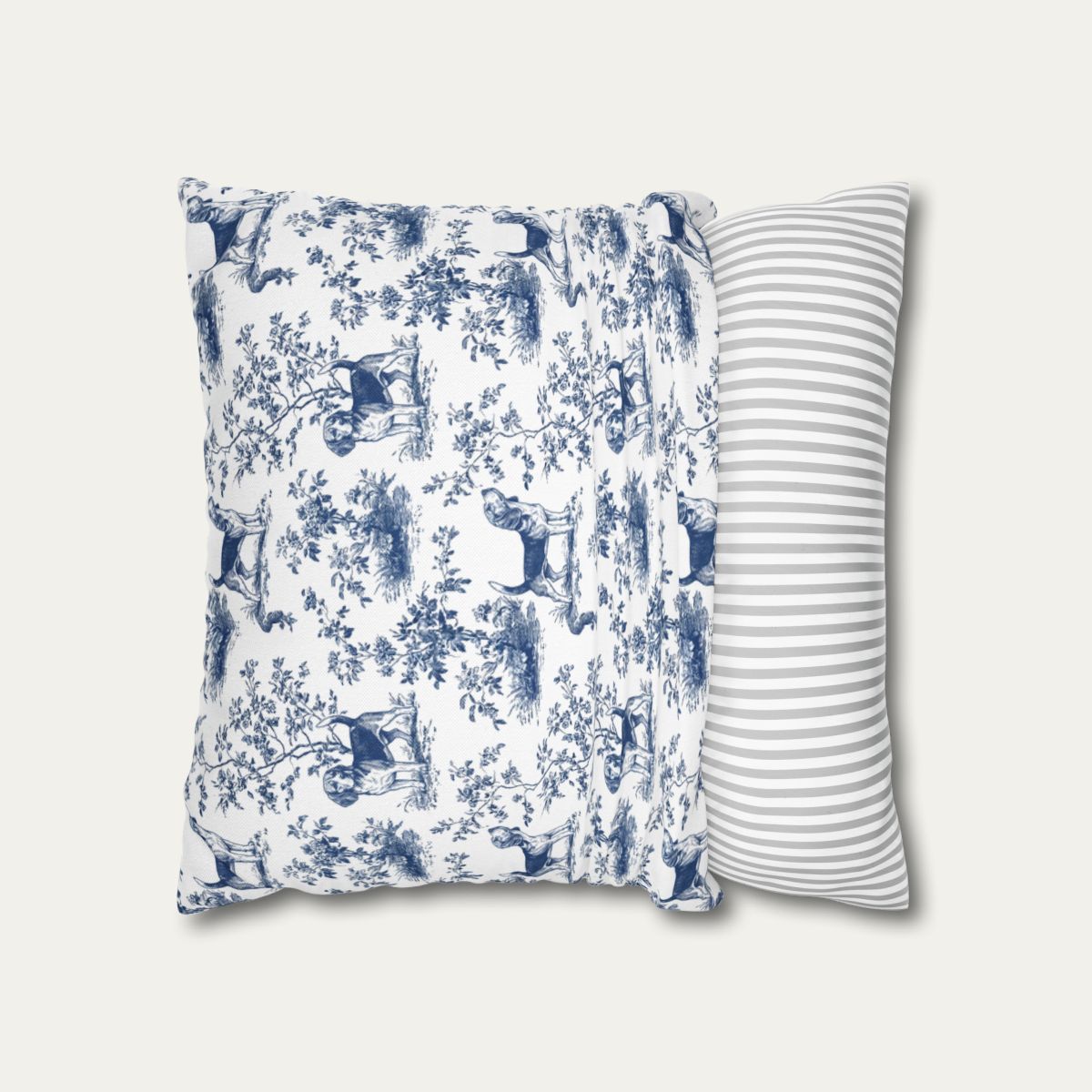 Beagle Blue French Toile Pillow