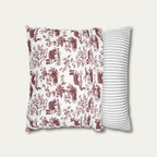 Border Collie Burgundy French Toile Pillow