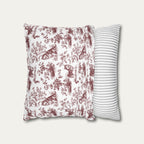 Alaskan Malamute Burgundy French Toile Pillow