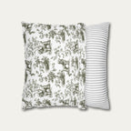 Poodle Sage Green French Toile Pillow