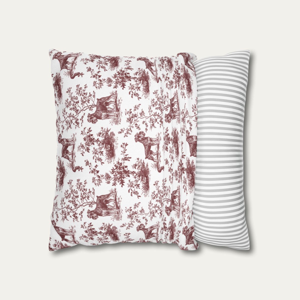 Schnauzer Burgundy French Toile Pillow