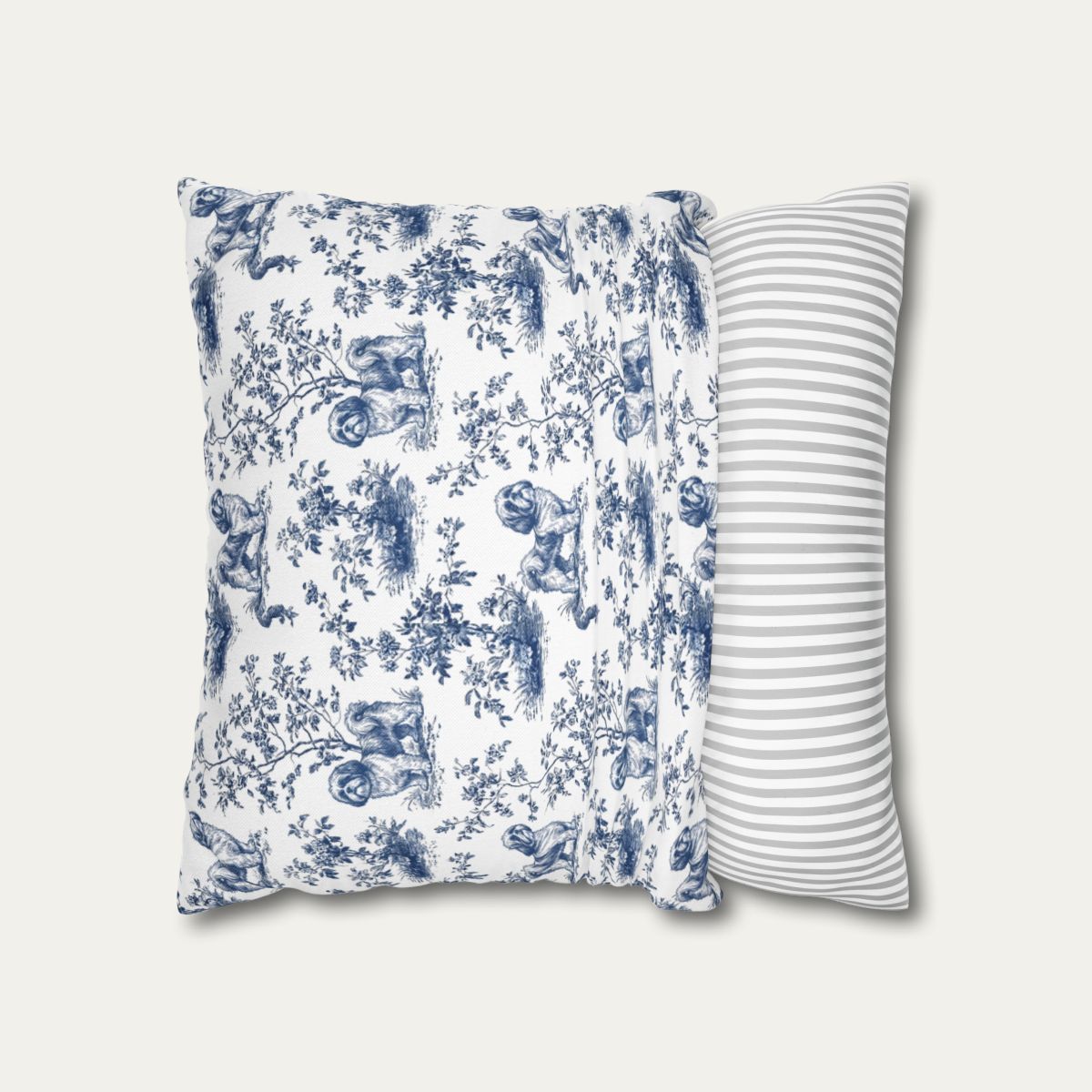 Shih Tzu Blue French Toile Pillow