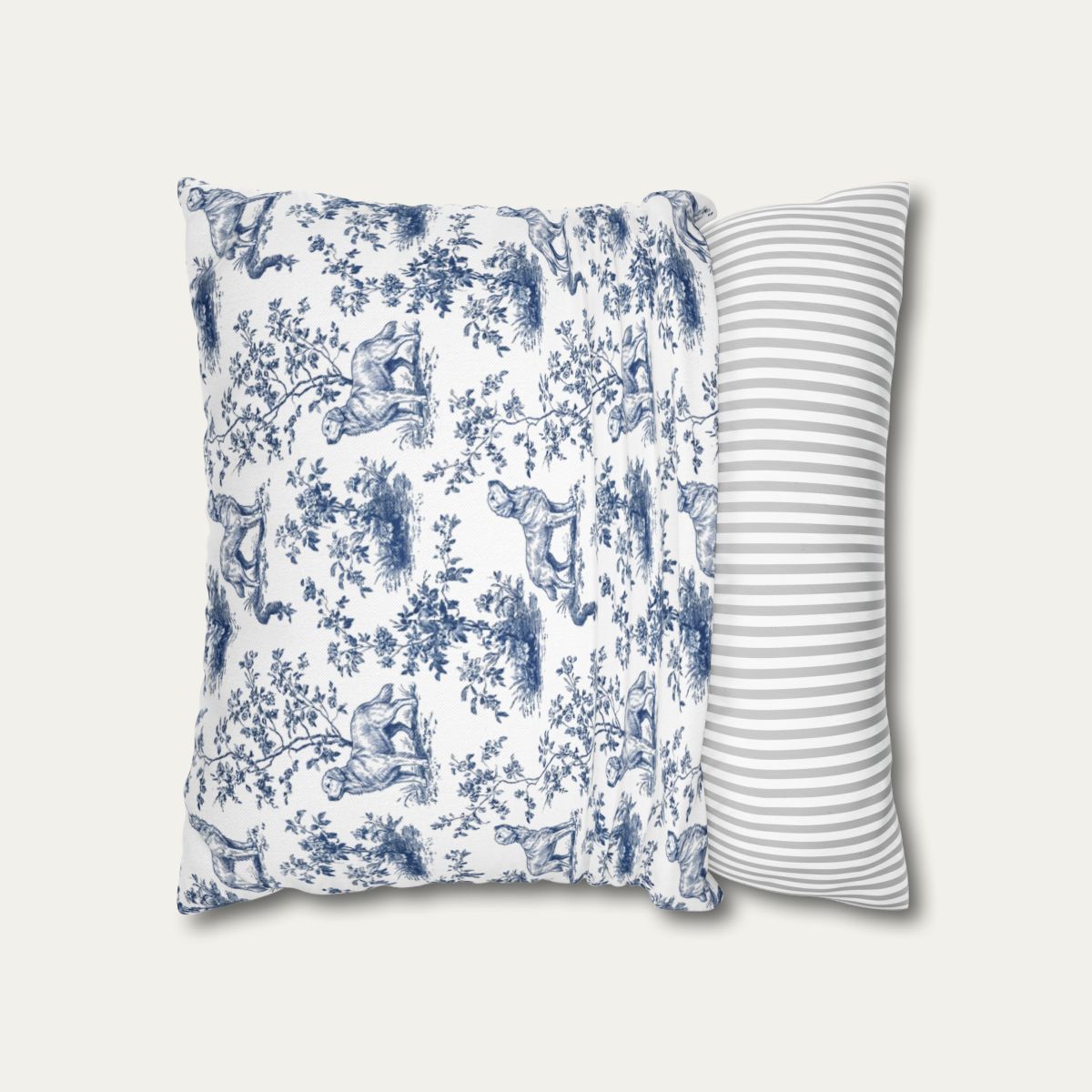 Golden Retriever Blue French Toile Pillow
