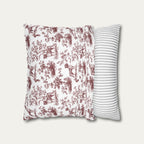 Boxer Burgundy French Toile Pillow