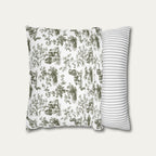 Cocker Spaniel Sage Green French Toile Pillow