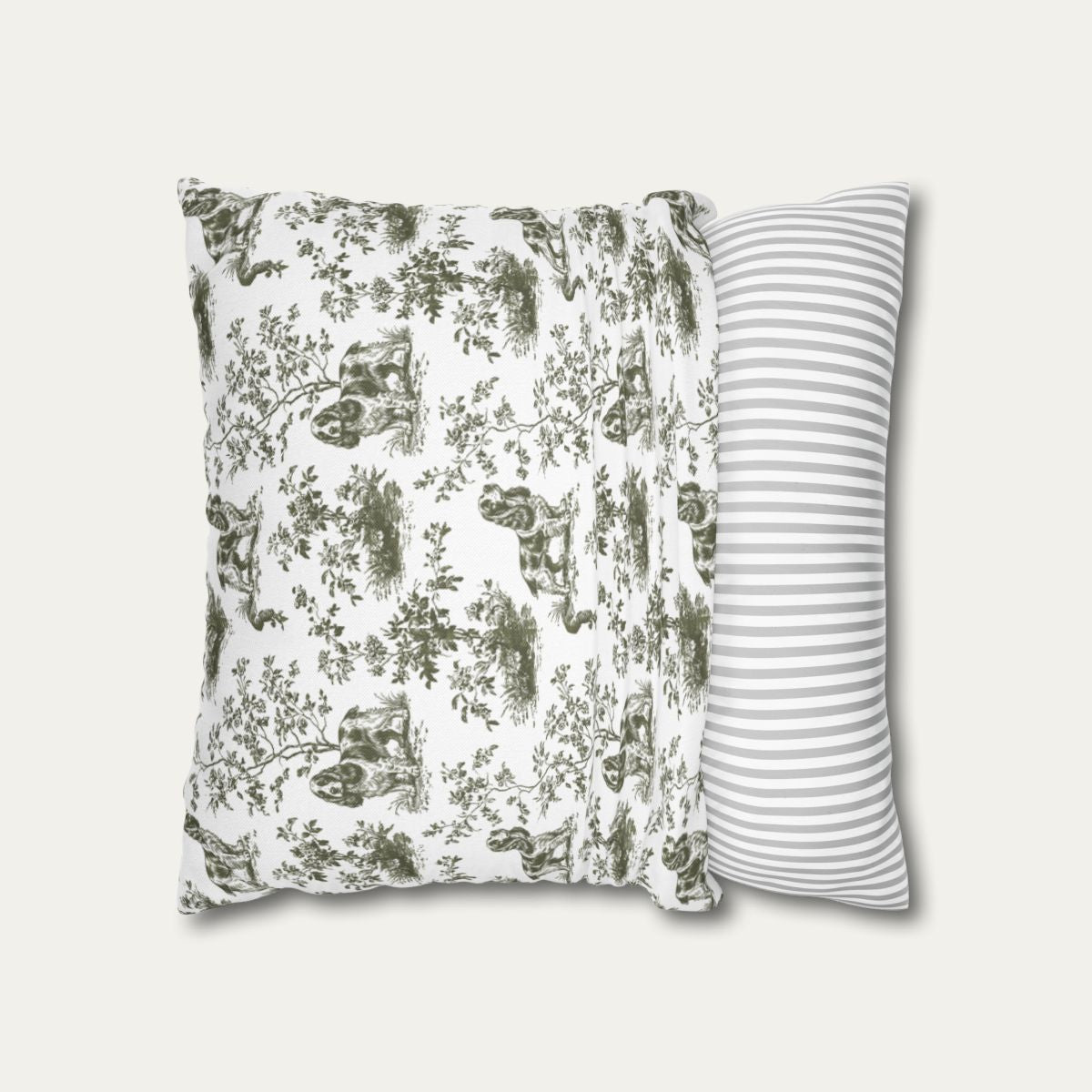 Cocker Spaniel Sage Green French Toile Pillow