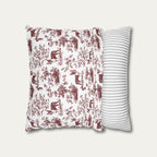 Boston Terrier Burgundy French Toile Pillow