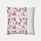 Tabby Cat Burgundy French Toile Pillow