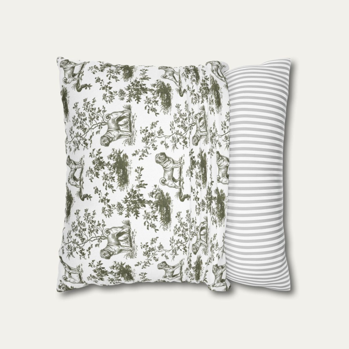 Shar Pei Sage Green French Toile Pillow